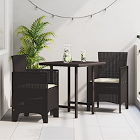 vidaXL Trädgård Stol 2 pcs Brun 53 x 49 x 85 cm PP