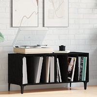 vidaXL Svart ek Skåp för skivor - 100x38x48 cm av konstruerat trä
