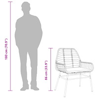 vidaXL Matgrupp för trädgård med dynor 9 delar brun polyrotting glas
