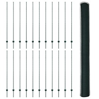 vidaXL Staketstolpar 11 st U-kanal Grön 160 cm Stål