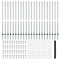 vidaXL Staketstolpar 11 st U-kanal Grön 160 cm Stål