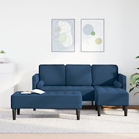 vidaXL Soffset med kudde 2 pcs Blå Polyester