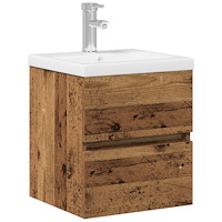 vidaXL diskbänksskåp med inbyggt tvättställ svart ek engineered wood, vidaXL diskbänksskåp gammalt trä 41x38,5x45 cm engineered...