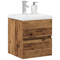 vidaXL diskbänksskåp med inbyggt tvättställ svart ek engineered wood, vidaXL diskbänksskåp gammalt trä 41x38,5x45 cm engineered...