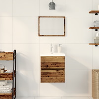 vidaXL diskbänksskåp med inbyggt tvättställ svart ek engineered wood, vidaXL diskbänksskåp gammalt trä 41x38,5x45 cm engineered...