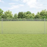 vidaXL Stängsel med stolpe Silver 0,8 x 50 m Stål