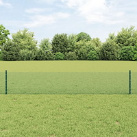 vidaXL Stängsel med stolpe Grön 0,4 x 10 m Stål och PVC