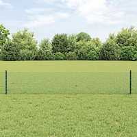 vidaXL Stängsel med stolpe Grön 0,4 x 10 m Stål och PVC