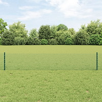 vidaXL Stängsel med stolpe Grön 0,4 x 10 m Stål och PVC