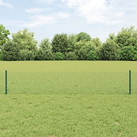 vidaXL Stängsel med stolpe Grön 0,4 x 10 m Stål och PVC