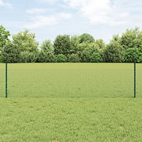 vidaXL Stängsel med stolpe Grön 0,5 x 10 m Stål