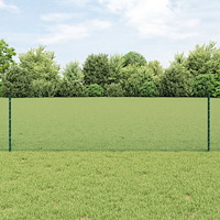 vidaXL Stängsel med stolpe Grön 0,6 x 10 m Stål och PVC