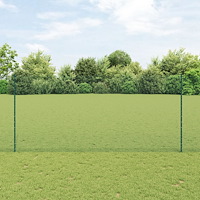 vidaXL Stängsel med stolpe Grön 1,4 x 10 m Stål och PVC