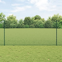 vidaXL Stängsel med stolpe Grön 1,2 x 25 m Stål och PVC