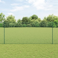 vidaXL Stängsel med stolpe Grön 1,4 x 50 m Stål och PVC