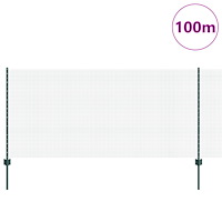 vidaXL Stängsel med stolpe Grön 1 x 100 m Stål och PVC