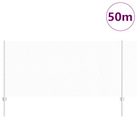vidaXL Staketstolpar 22 st U-Kanal 120 cm Galvaniserat Stål, vidaXL Sexkantigt Staket 1x50 m Galvaniserat Stål