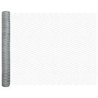 vidaXL Staketstolpar 22 st U-Kanal 120 cm Galvaniserat Stål, vidaXL Sexkantigt Staket 1x50 m Galvaniserat Stål