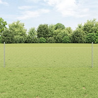 vidaXL Staketstolpar 11 st U-kanel 60 cm galvaniserat stål, vidaXL Hexagont staket 0.5x100 m galvaniserat stål