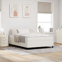vidaXL Boxsäng med madrass kräm 140x200 cm kordflor