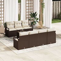 vidaXL Trädgårdsoffset 8 pcs Brun, krämfärgad 55 x 55 x 37 cm