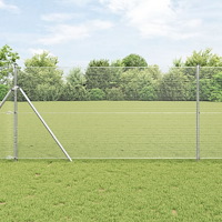 vidaXL Svetsat Stängsel med 7 Stänger 1.4x10 m Galvaniserad Stål