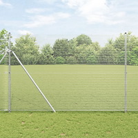 vidaXL Svetset stängsel med 7 poster 1.5x10 m Galvaniserat stål