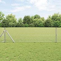 vidaXL Svetsat Trådstängsel med 13 Stolpar 0.6x25 m Galvaniserat Stål