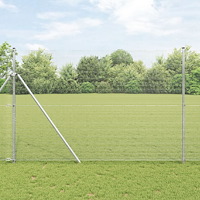 vidaXL Svetsat Trådstaket med 13 Stolpar 1.5x25 m Galvaniserat Stål
