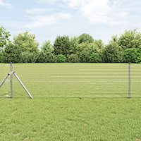 vidaXL svetsat trådstängsel med 13 stolpar 0.5x50 m varmgalvaniserat stål