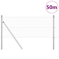 vidaXL Svetsat Trådstängsel med 13 Stänger 0,6x50 m Galvaniserat Stål