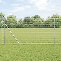 vidaXL svetsat trådstängsel med 13 stolpar 1x50 m galvaniserat stål