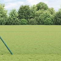 vidaXL Stängselstolpe Grön 10 x 1 m (25 x 25 mm nät) Stål