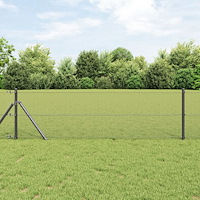 vidaXL Stängselstolpe Grå 50 x 0,8 m (16 x 16 mm nät) Stål och PVC