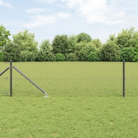 vidaXL Stängselstolpe Grå 100 x 0,6 m (19 x 19 mm nät) Stål och PVC