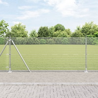 vidaXL Stängselstolpsats Set om 2 Galvaniserat stål 10 x 1 meter Hållbar