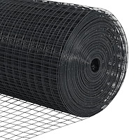 vidaXL Svetsat Trådgaller med 7 Flangerade Stolpar Grå 1.6x10 m Stål