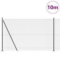 vidaXL Svetsat Trådgaller med 7 Flangerade Stolpar Grå 1.6x10 m Stål