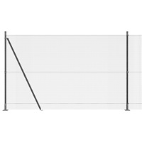 vidaXL Svetsat Trådgaller med 7 Flangerade Stolpar Grå 1.6x10 m Stål