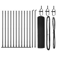 vidaXL Grå Staketstolpe Set Set om 2 Grå Metall 25 x 0.5 m Hållbar