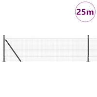 vidaXL Grå Staketstolpe Set Set om 2 Grå Metall 25 x 0.5 m Hållbar