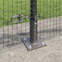 vidaXL Grå Staketstolpe Set Set om 2 Grå Metall 25 x 0.5 m Hållbar
