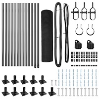 vidaXL Grå Staketstolpe Set Set om 2 Grå Metall 25 x 0.5 m Hållbar
