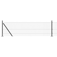 vidaXL Grå Staketstolpe Set Set om 2 Grå Metall 25 x 0.5 m Hållbar