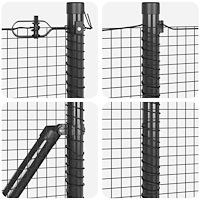 vidaXL Grå Staketstolpe Set Set om 2 Grå Metall 25 x 0.5 m Hållbar