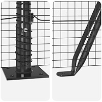vidaXL Grå Staketstolpe Set Set om 2 Grå Metall 25 x 0.5 m Hållbar
