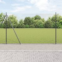 vidaXL Stolpsats Set om 2 Grå Metall 25 x 1,5 m Robust Stolpsats