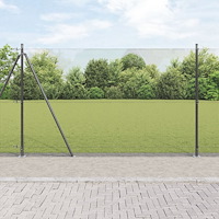 vidaXL Svetsat Trådgaller med 13 Flänsade Stolpar Grå 1.6x2.5 m Stål