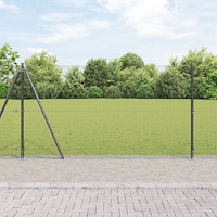 vidaXL Svetsat Trådstängsel med 13 Flänsade Stolpar Grå 1.2x50 m Stål