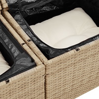 vidaXL 5 Delar Trädgårdsoffaset med Kuddar Beige Polyrotting Akacia